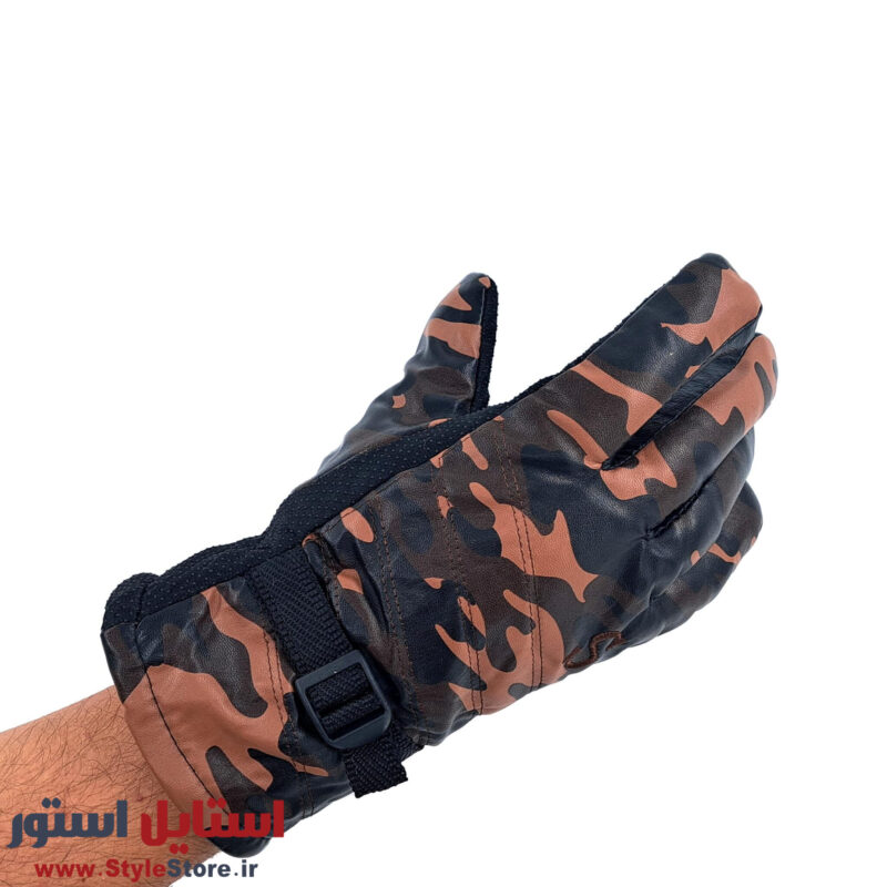 دستکش موتورسواری مدل چریکی طرح S کد 1017