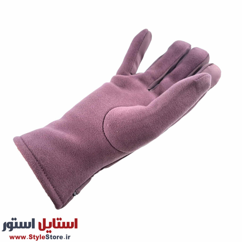 دستکش زنانه مدل AA طرح BABY رنگ یاسی