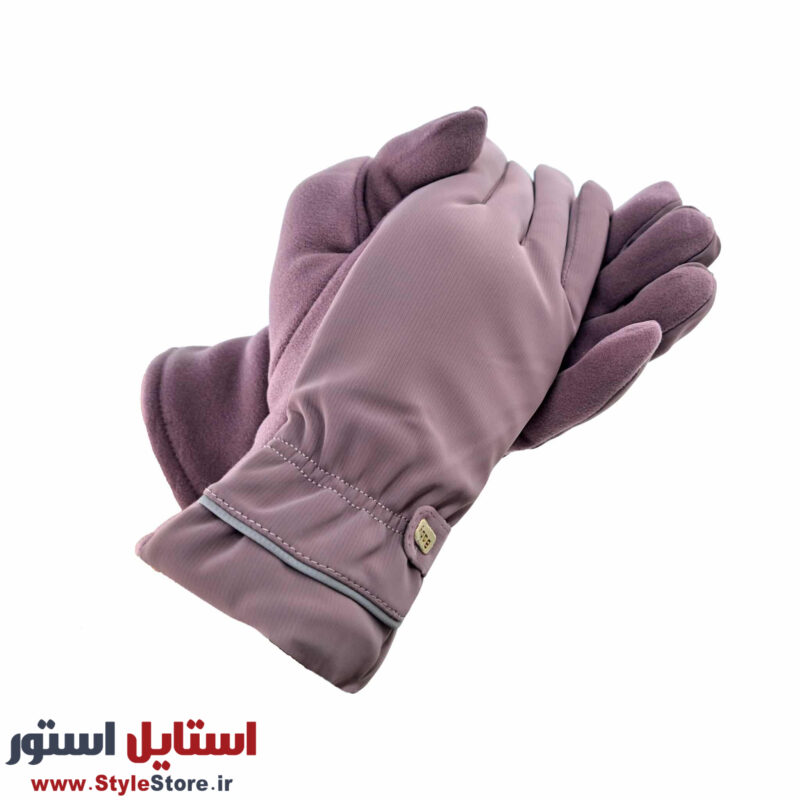 دستکش زنانه مدل AA طرح BABY رنگ یاسی