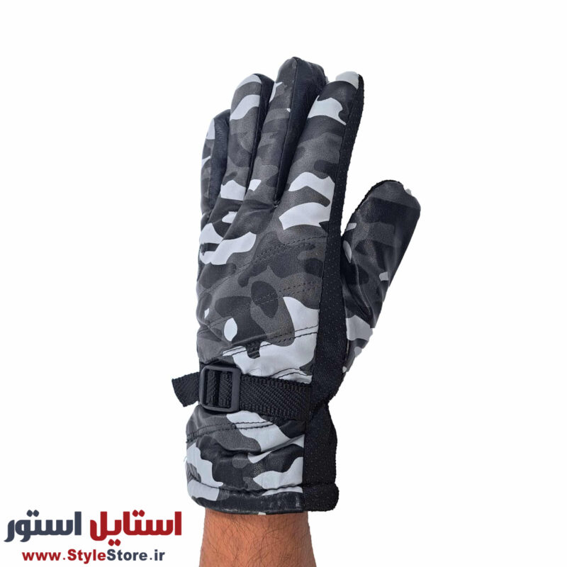 دستکش موتورسواری مدل چریکی طرح S کد 1017