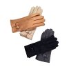 دستکش زنانه مدل جیر پاپیونی رنگ نسکافه ای