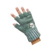 دستکش بافتنی بچگانه مدل نیم انگشتی رنگ سبز