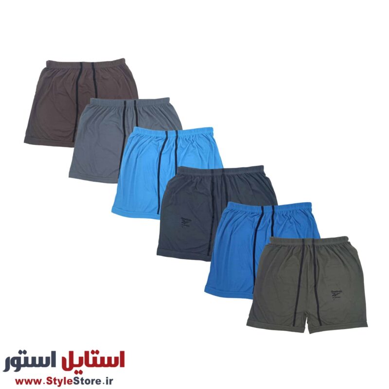 شورت مردانه پادار سایز بزرگ حجت طرح Reebok مجموعه 6 عددی