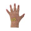 دستکش بافتنی دخترانه نیم انگشتی طرح پاپیون کد 1094