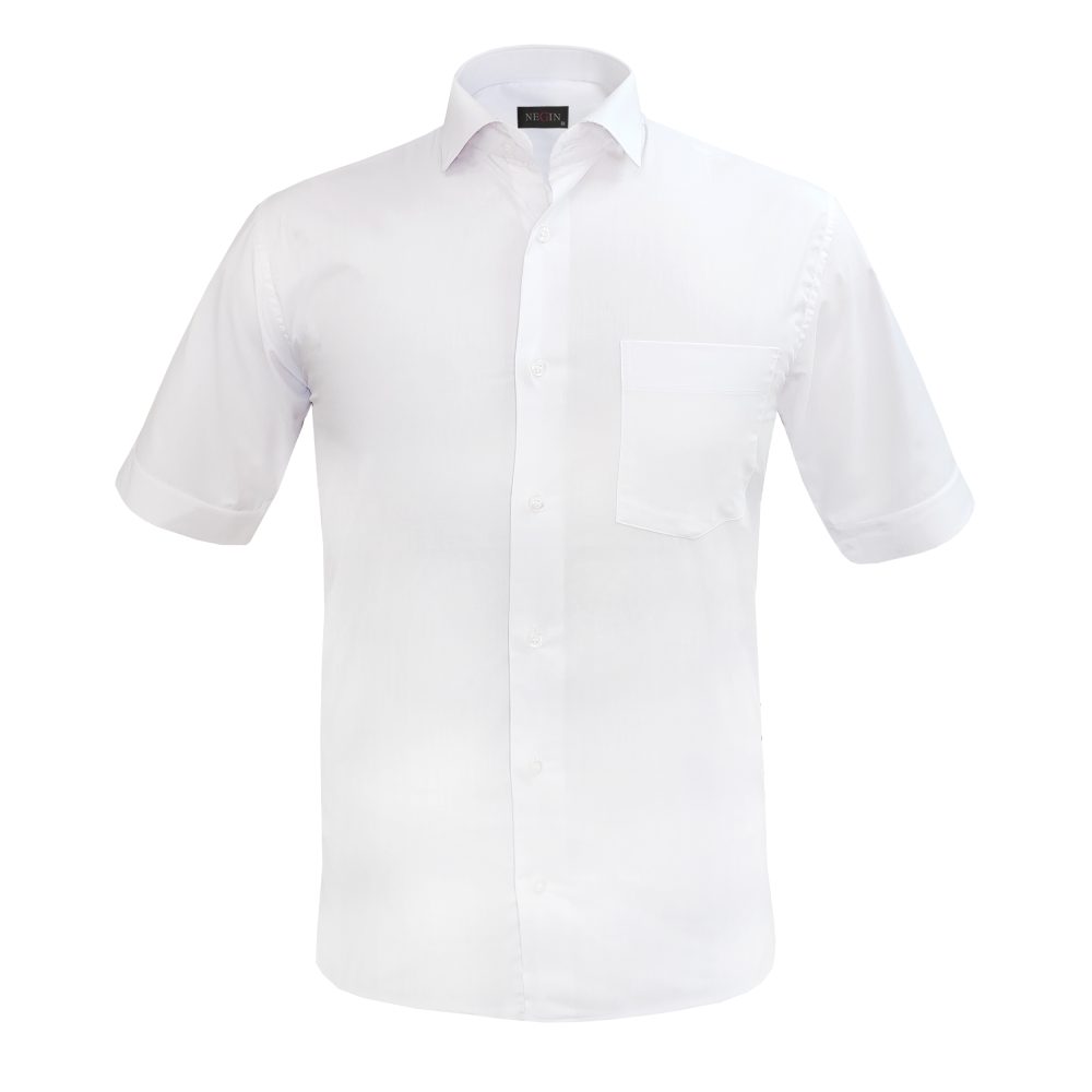 پیراهن آستین کوتاه مردانه نگین کد DAK-20845 رنگ سفید
