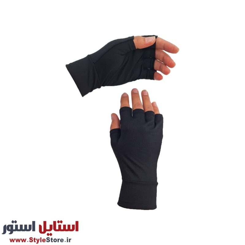 دستکش زنانه نیم انگشتی سیلکا کد 1099 رنگ مشکی