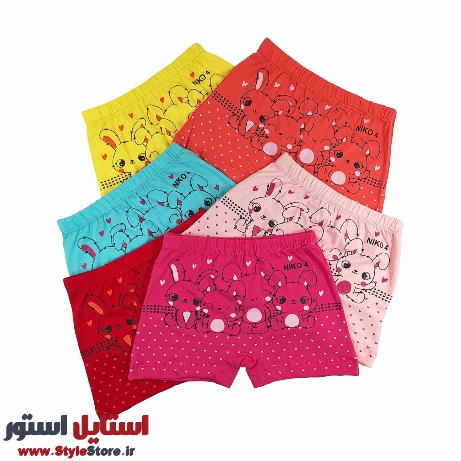 شورت دخترانه نیکو پادار طرح خرگوش ها