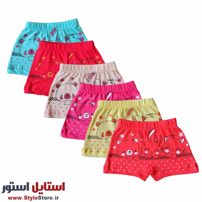 شورت دخترانه مدل اعلاء کد 9003 مجموعه 6 عددی