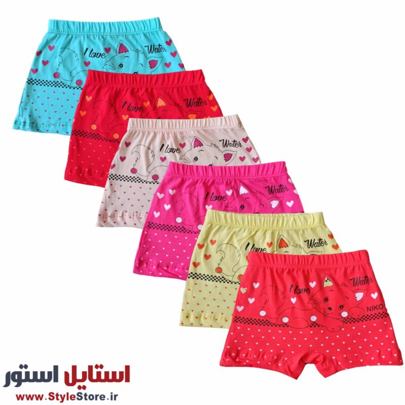 شورت دخترانه مدل پنبه اعلاء کد 9004 مجموعه 6 عددی