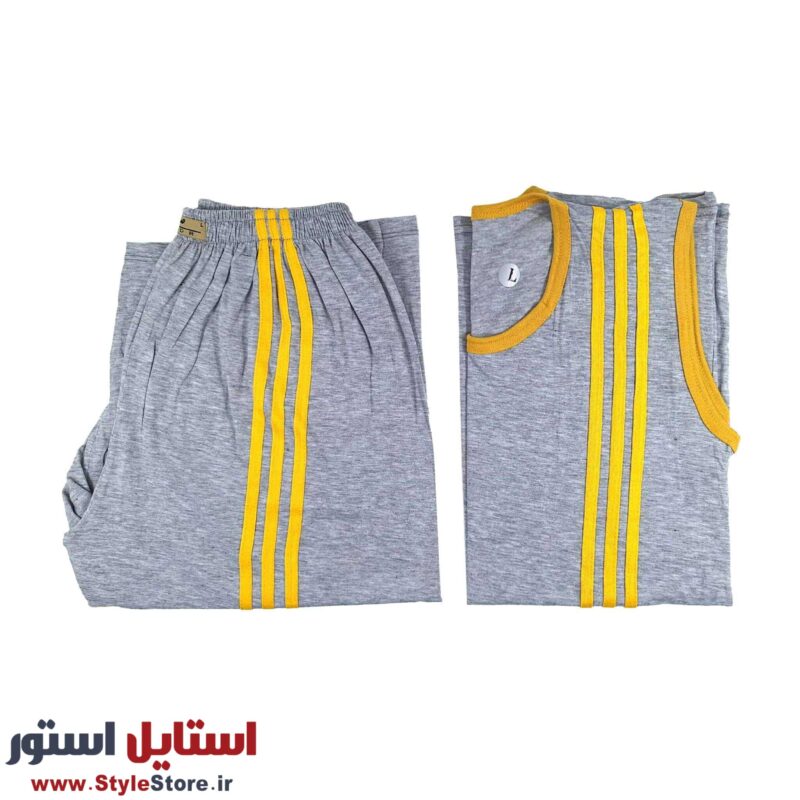 ست تاپ و شلوارک مردانه صدر مدل ZA رنگ طوسی