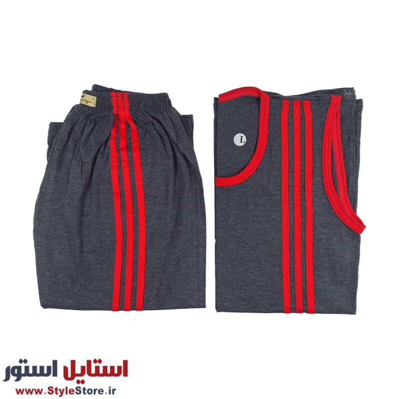 ست تاپ و شلوارک مردانه صدر مدل GH رنگ خاکستری