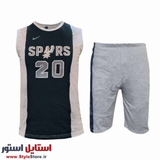 ست تاپ و شلوارک مردانه مدل SPORT-20 کد 1034 رنگ نوک مدادی