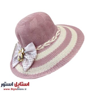 کلاه آفتابگیر زنانه مدل پاپیون رنگ یاسی