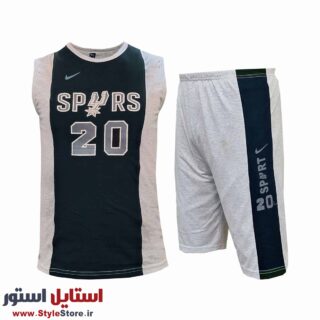 ست تاپ و شلوارک مردانه مدل SPORT-20 کد 1034 رنگ نوک مدادی