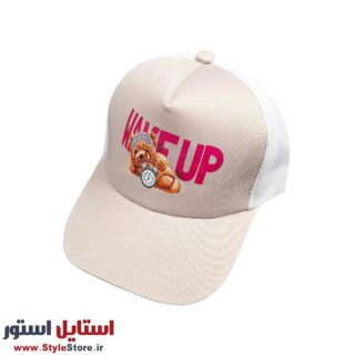 کلاه کپ بچگانه مدل WAKE UP کد 1231 رنگ خاکی