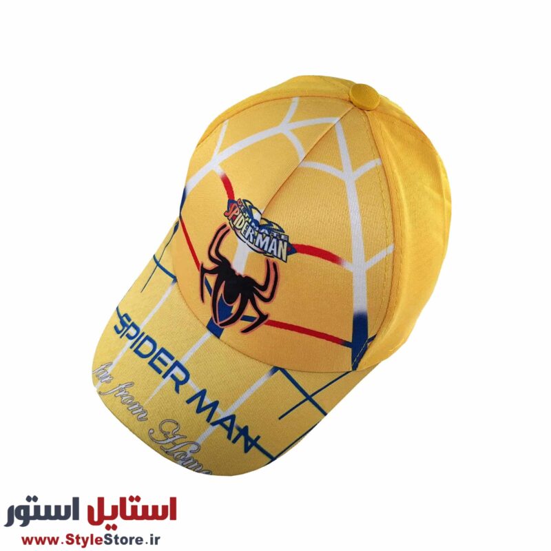 کلاه کپ پسرانه مدل مرد عنکبوتی کد 1130 رنگ زرد