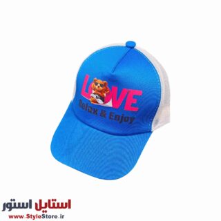 کلاه کپ بچگانه مدل LOVE کد 1178 رنگ آبی