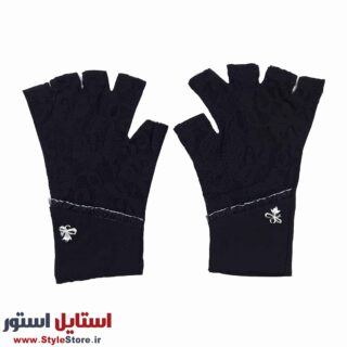 دستکش زنانه سیلکا مدل نیم انگشت گیپور رنگ مشکی