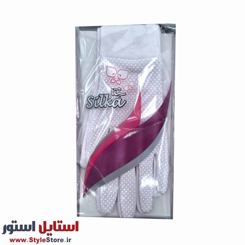 دستکش زنانه سیلکا مدل رانندگی رنگ سفید