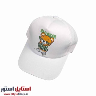 کلاه کپ بچگانه مدل BAD BEAR کد 1202 رنگ سفید