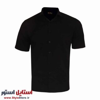 پیراهن آستین کوتاه مردانه نگین کد 20344 رنگ مشکی