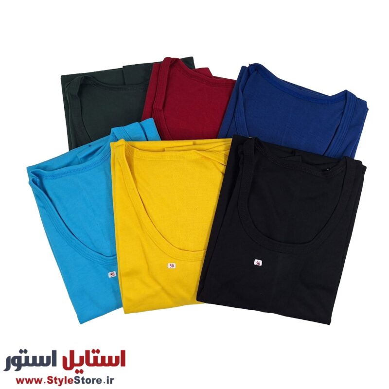زیرپوش رکابی مردانه نیکو رنگ شاد پک 6 عددی