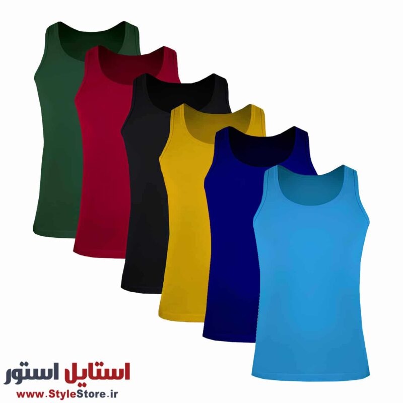 زیرپوش رکابی مردانه نیکو رنگ شاد پک 6 عددی