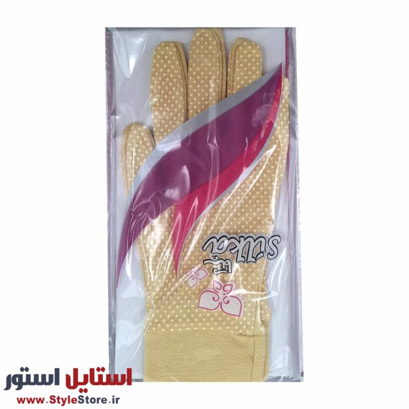 دستکش زنانه سیلکا مدل رانندگی رنگ کرم