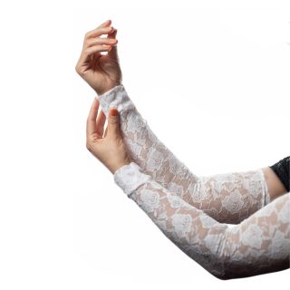 ساق دست زنانه سیلکا مدل گیپور رنگ سفید