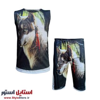ست تاپ و شلوارک مردانه مدل گرگ کد 1327