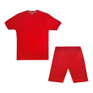 ست تی شرت و شلوارک مردانه مدل NN رنگ قرمز