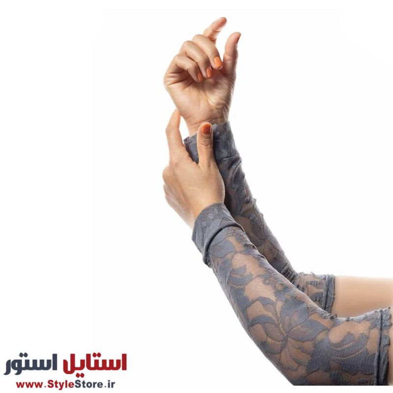 ساق دست زنانه سیلکا مدل گیپور رنگ طوسی