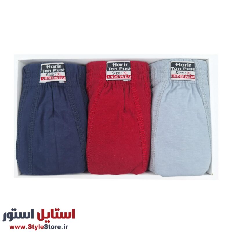 شورت مردانه حریر تن پوش کد 1360 مجموعه 3 عددی