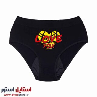 شورتکس زنانه مدل Love You کد 1371 رنگ مشکی
