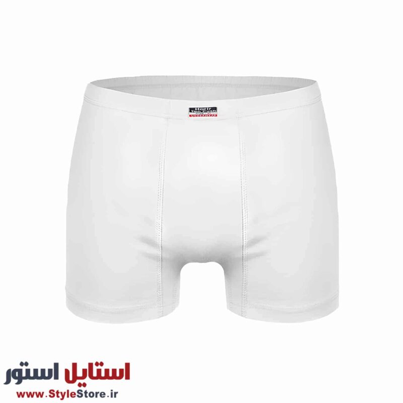 شورت مردانه سفید پادار حریر تن پوش