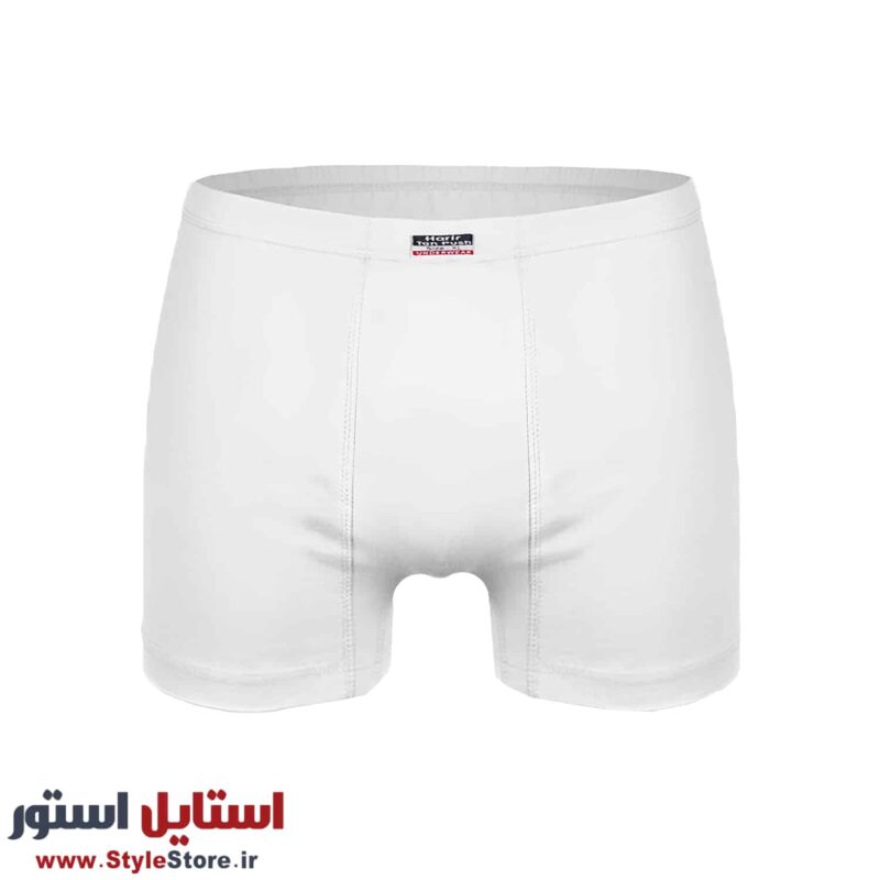 شورت مردانه حریر تن پوش مدل پادار رنگ سفید