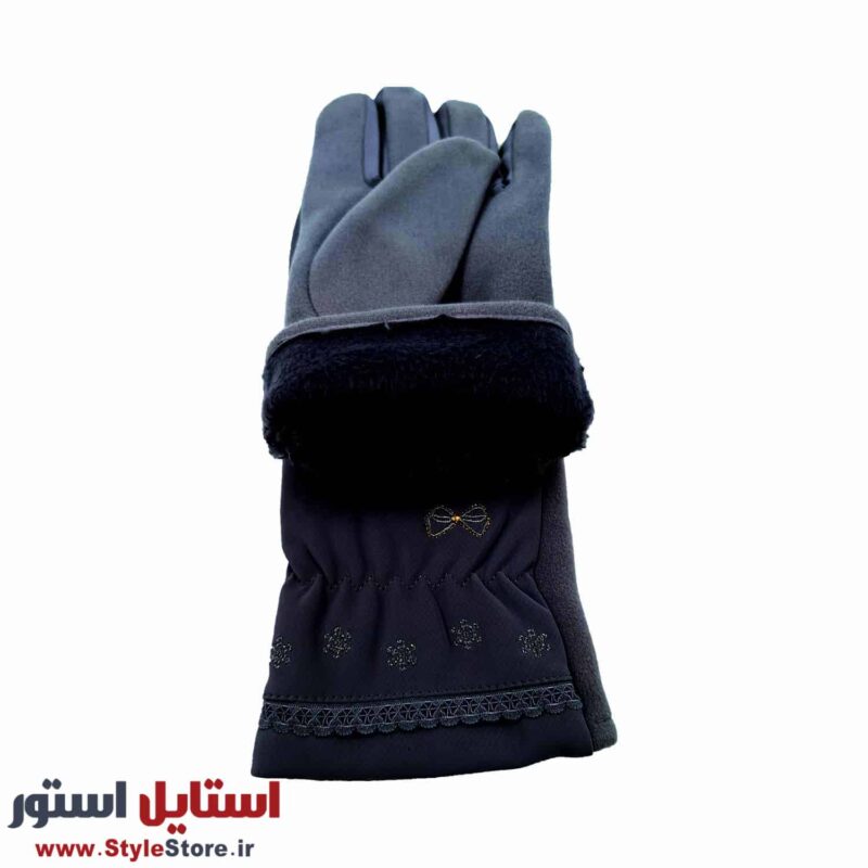 دستکش زنانه مدل Papion کد 1470 رنگ مشکی
