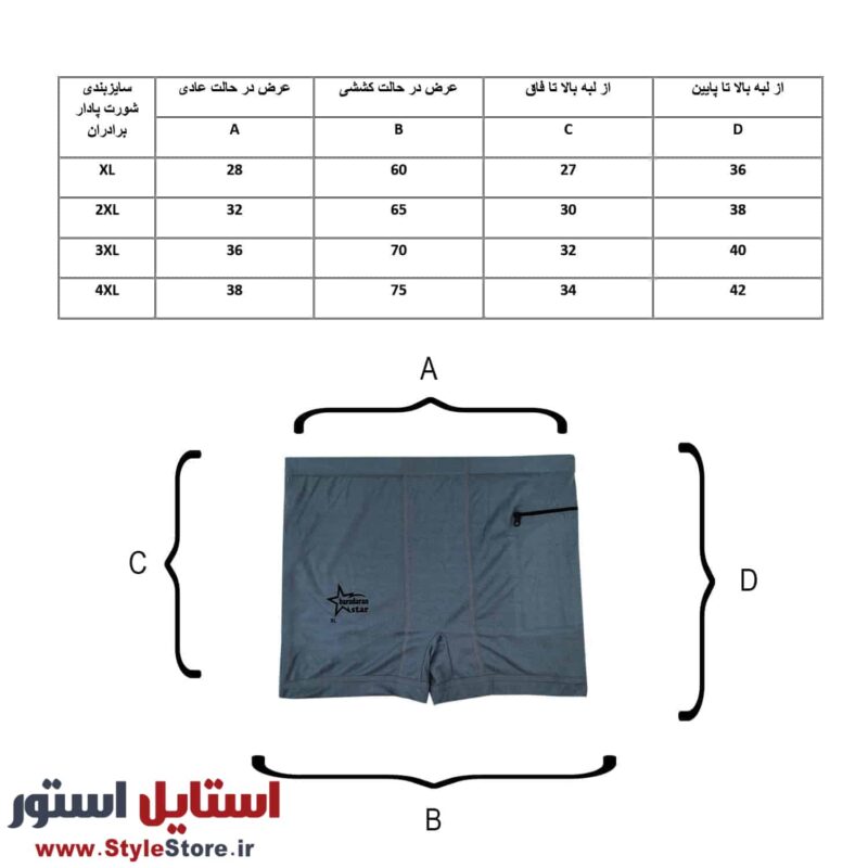 شورت مسافرتی پادار مردانه کد AZK-1473 مجموعه 3 عددی