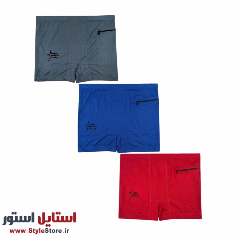 شورت مسافرتی پادار مردانه کد AZK-1473 مجموعه 3 عددی