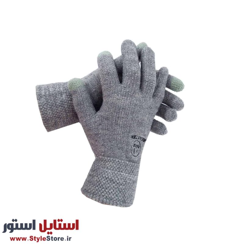 دستکش بافتنی طرح BEASTER رنگ طوسی