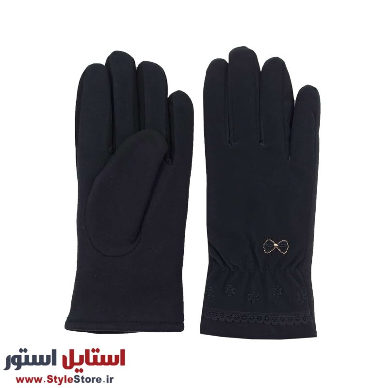 دستکش زنانه مدل Papion کد 1470 رنگ مشکی