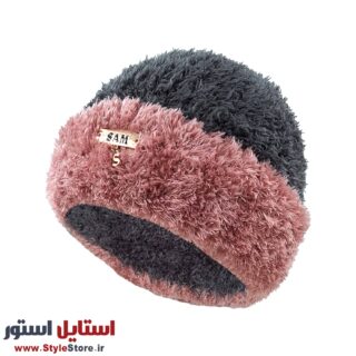 کلاه بافتنی زنانه سام کد 504 رنگ خاکستری