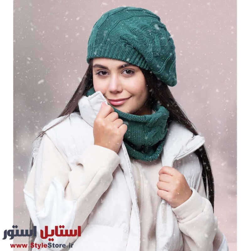 ست کلاه و شال گردن بافتنی سام کد 515