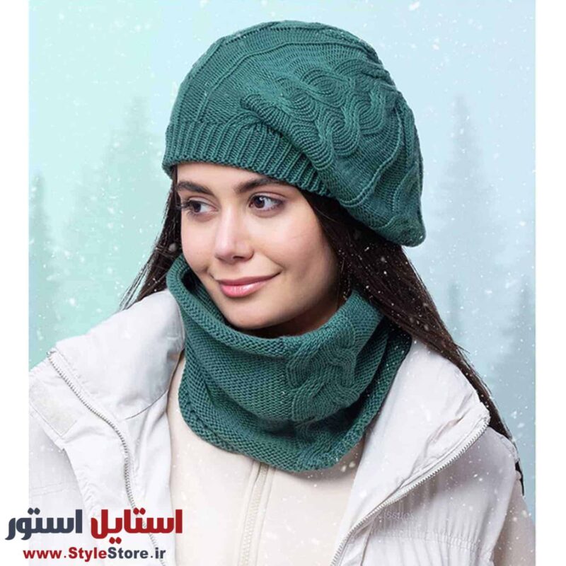 ست کلاه و شال گردن بافتنی سام کد 515