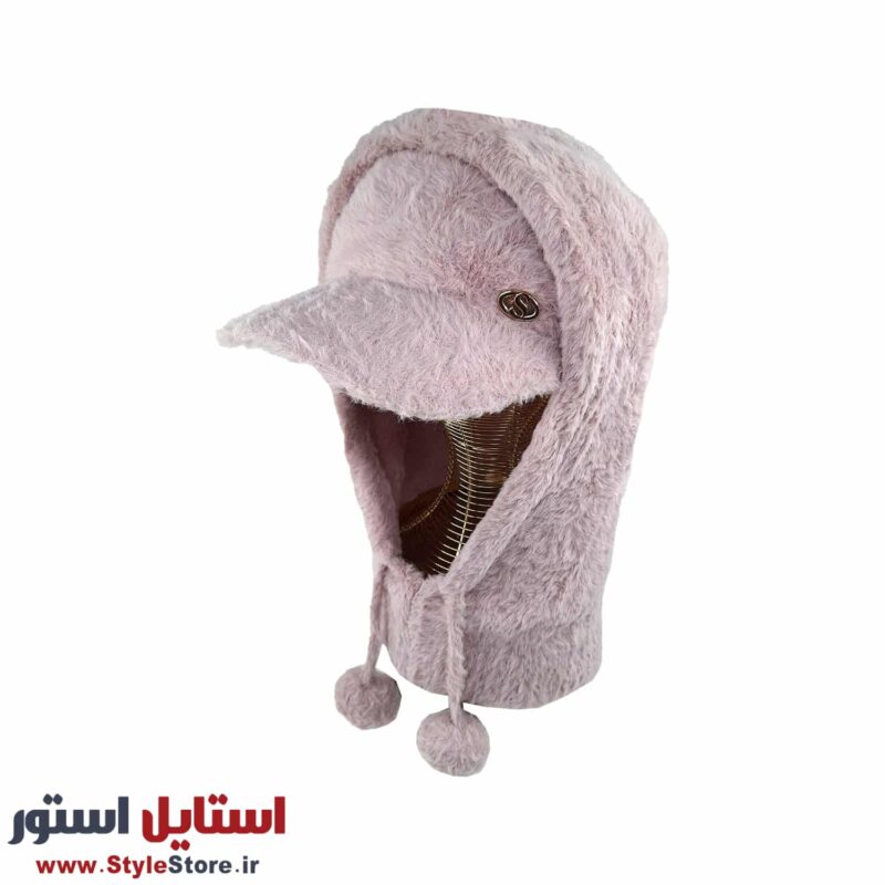 ست کلاه و شال گردن بافتنی زنانه سام مدل 518 رنگ کالباسی