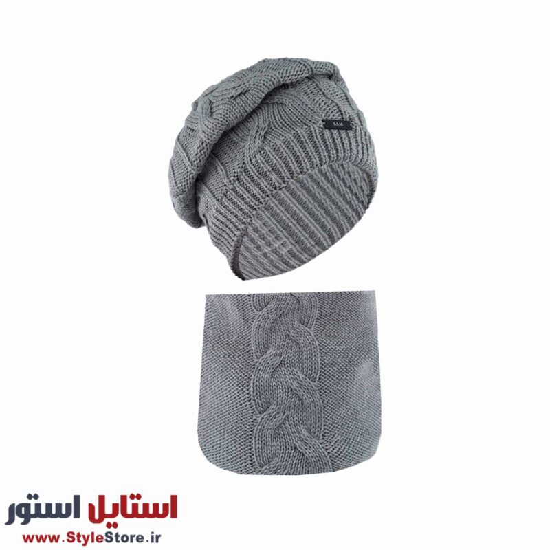 ست کلاه و شال گردن بافتنی سام کد 515