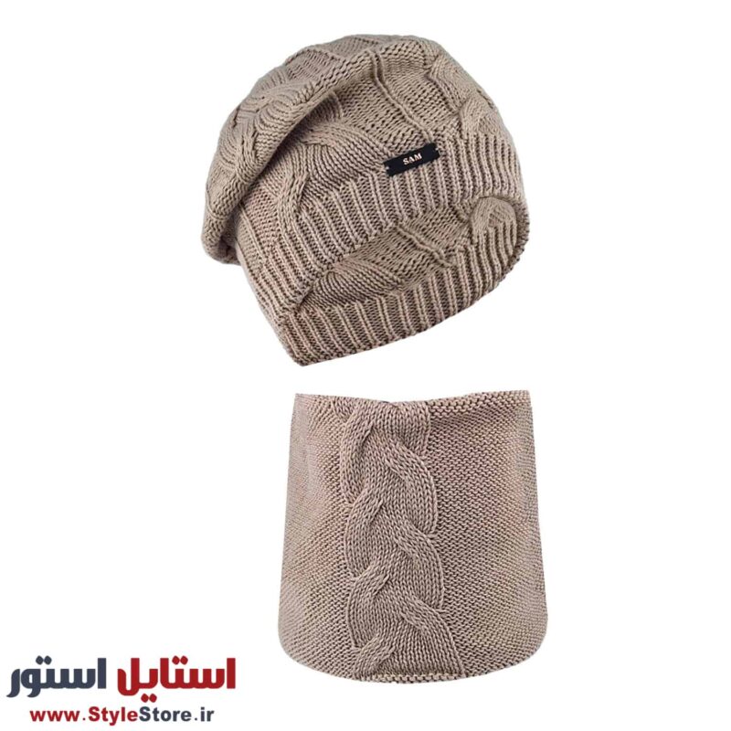 ست کلاه و شال گردن بافتنی سام کد 515