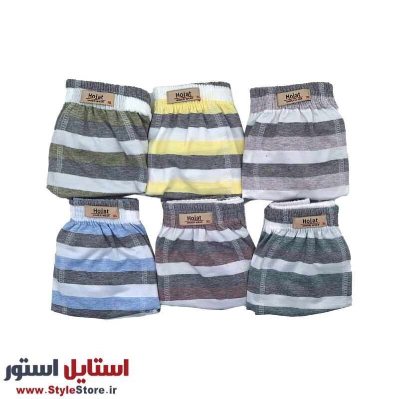 شورت مردانه نیم پا حجت ملانژ راه راه