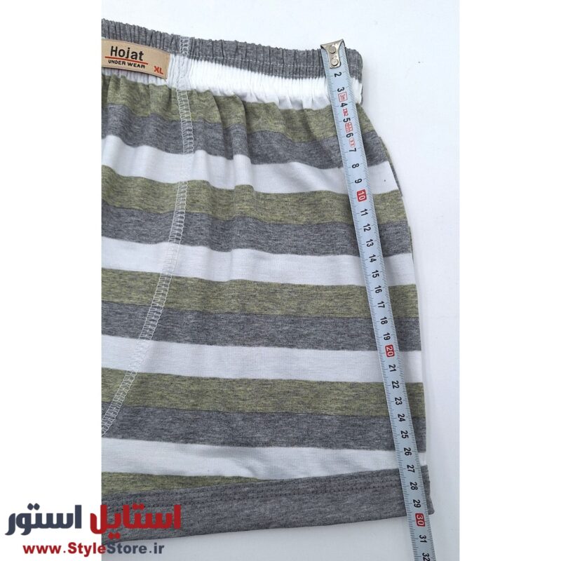 شورت مردانه نیم پا حجت ملانژ راه راه