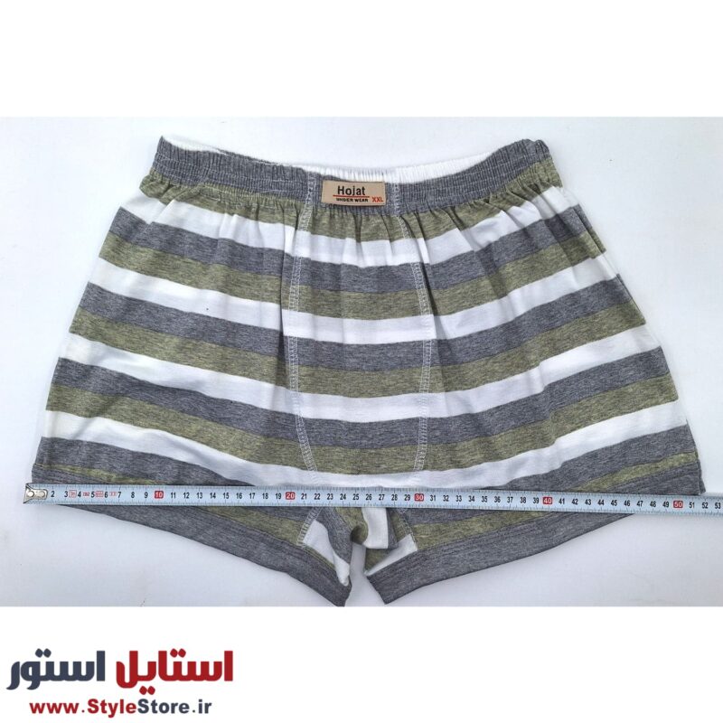 شورت مردانه نیم پا حجت ملانژ راه راه